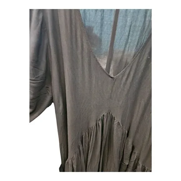 Avenue Black Maxi Dress Womens Size 4X Plus Size Short Sleeve - Picture 6 of 10